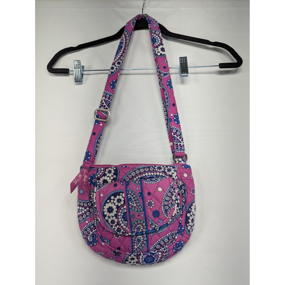 Vera Bradley Pink‎ Paisley Quilted Crossbody Bag Adjustable Strap